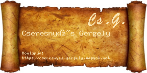 Cseresnyés Gergely névjegykártya